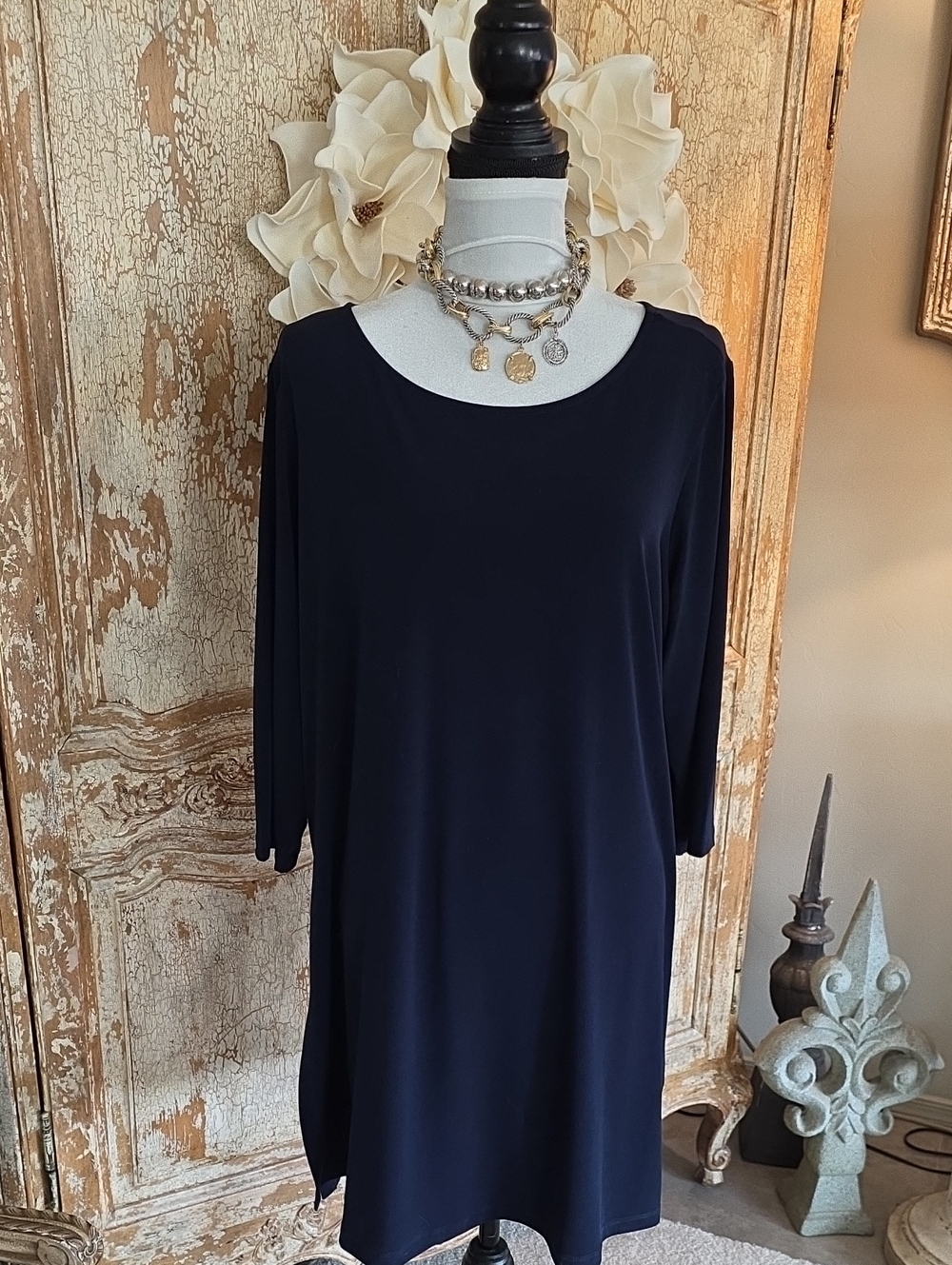 Susan Graver Navy Knit Tunic